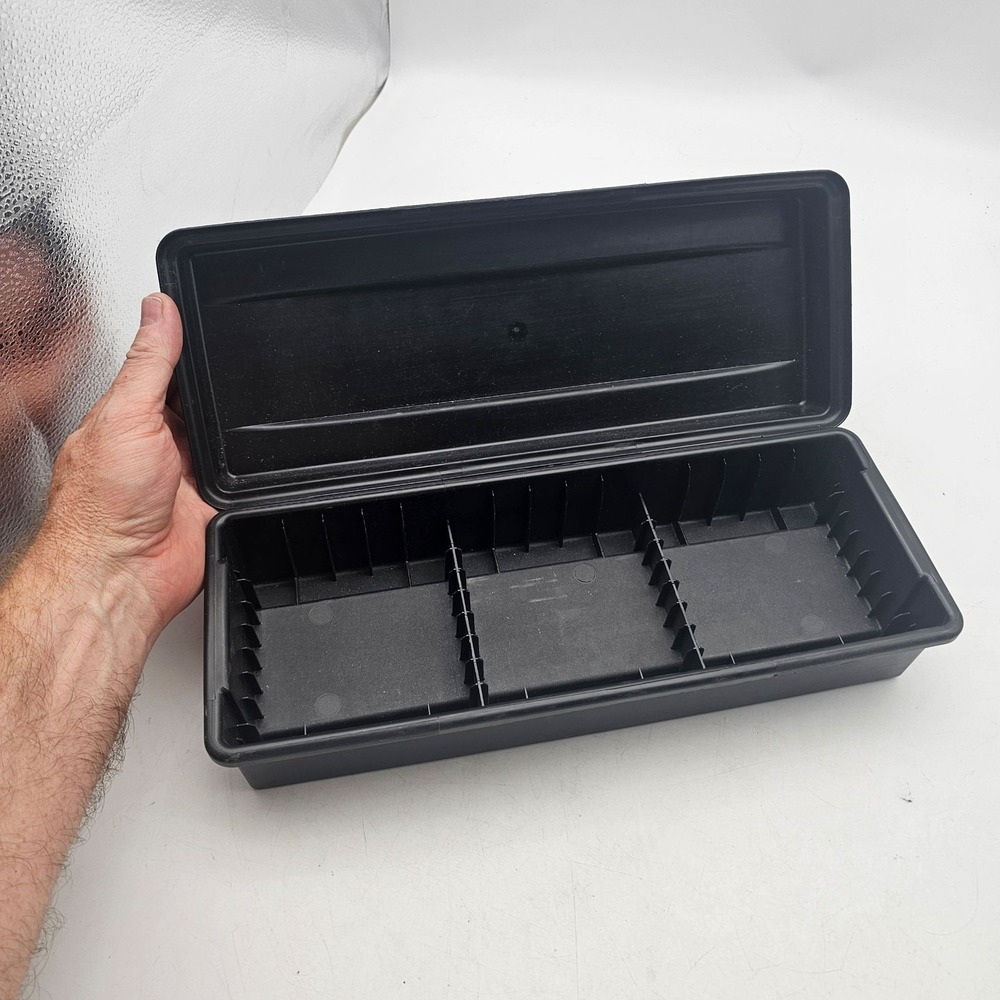 Vintage Alpha Fellowes Cassette Tape Storage Case 15 Capacity Black USA